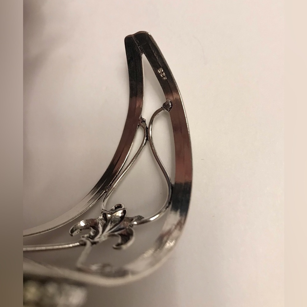Sunstone Stamped 925 Sterling Silver Cuff Bracelet - Picture 4 of 4